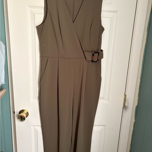 Calvin Klein Olive Jumpsuit with Belt - Picture 1 of 4